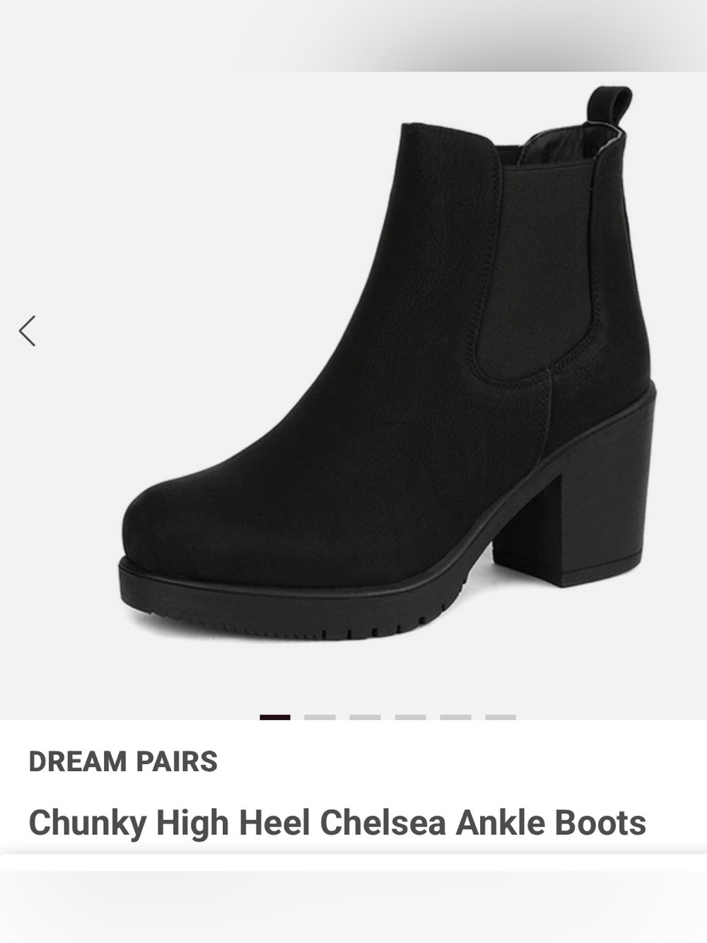 Dream Pairs Black Chunky Chelsea Ankle Booties